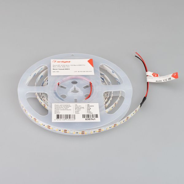 Arlight 035741 Светодиодная лента NT-A120-8mm 12V Warm3000 (9.6 W/m, IP20, 3528, 5m) (Arlight, 9.6 Вт/м, IP20) Оборудование Arlight 035741 Светодиодная лента NT-A120-8mm 12V Warm3000 (9.6 W/m, IP20, 3528, 5m) (Arlight, 9.6 Вт/м, IP20) по выгодной цене. Купить в Москве со скидкой.