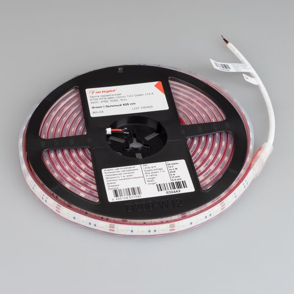 Arlight 036442 Светодиодная лента герметичная RTW-PFS-B60-13mm 12V Green (14.4 W/m, IP68, 5060, 5m) (Arlight, 14.4 Вт/м, IP68) Оборудование Arlight 036442 Светодиодная лента герметичная RTW-PFS-B60-13mm 12V Green (14.4 W/m, IP68, 5060, 5m) (Arlight, 14.4 Вт/м, IP68) по выгодной цене. Купить в Москве со скидкой.