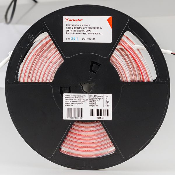 Arlight 024545(2) Светодиодная лента герметичная RTW-PS-A160-10mm 24V Warm2700 (12 W/m, IP67, 2835, 5m) (Arlight, 12 Вт/м, IP67) Оборудование Arlight 024545(2) Светодиодная лента герметичная RTW-PS-A160-10mm 24V Warm2700 (12 W/m, IP67, 2835, 5m) (Arlight, 12 Вт/м, IP67) по выгодной цене. Купить в Москве со скидкой.