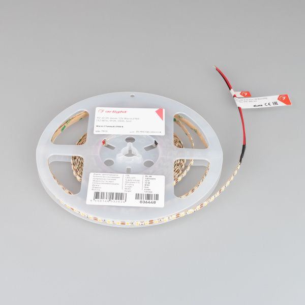 Arlight 036448 Светодиодная лента RZ-A120-6mm 12V Warm2700 (12 W/m, IP20, 2835, 5m) (Arlight, 12 Вт/м, IP20) Оборудование Arlight 036448 Светодиодная лента RZ-A120-6mm 12V Warm2700 (12 W/m, IP20, 2835, 5m) (Arlight, 12 Вт/м, IP20) по выгодной цене. Купить в Москве со скидкой.