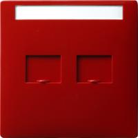 Gira 0663 43 Накладка с закрывающими задвижками и полем для надписи для Modular Jack 2-местн.