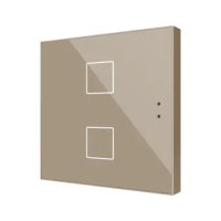 Zennio ZVIF2V2C Flat 2 v2. Стеклянная емкостная кнопка с датчиком температуры - 2 кнопки - ,цвет: шампанское