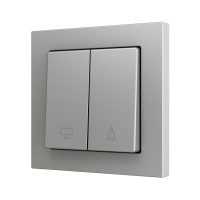 Zennio ZS552PB2SC ZS55, Двойная мягкая кнопка для 2 бинарных входов 55x55 мм – цвет серебра – на заказ