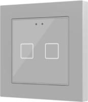 Zennio Выключатель сенсорный KNX Flat 55 X2, 2-кнопочный, цвет: Серебряный ZVI-F55X2-S