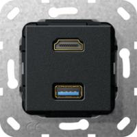 Gira 567910 Вставка HDMI и USB 3.0 тип AРазветвительный кабель