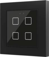Zennio Выключатель сенсорный KNX Flat 55 X4, 4-кнопочный, цвет: Чёрный ZVI-F55X4-A
