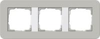 Gira 0213 412 Установочная рамка Gira E3 Soft-Touch серый с несущей рамкой цвета белый глянцевый