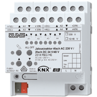 Jung 2514 REGHE KNX актуатор жалюзи 4 группы AC 110 – 230 В, 2 группы DC 12 – 48 В