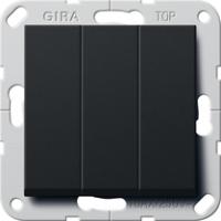 Gira 2830005 Клавишный выключатель британский стандарт (BS EN 60669-1), 3-местн. с клавишамиВыключатель