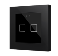 Zennio Емкостный сенсорный выключатель с подсветкой (55 x 55 мм) Flat 55 X2v2, 2-кнопочный, цвет: черный ZVIF55X2V2A