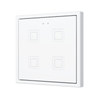 Zennio ZVITR70X4W Tecla RGB 70 X4. PC-ABS Емкостная кнопка с RGB-подсветкой, 70 x 70 пикселей, 4 кнопки