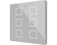 Zennio ZVIFR6S Flat RGB 6. Емкостный сенсорный переключатель с RGB-подсветкой Flat RGB, 6 кнопок, серебряный