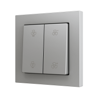 Zennio ZS552PB4SC ZS55, Двойная мягкая кнопка для 4 бинарных входов 55x55 мм – Серебристый – На заказ
