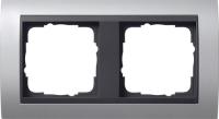 Gira 0212 06 Установочная рамка Gira Event Цвет "алюминий" с промежуточной рамкой антрацитового цвета