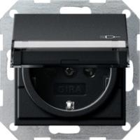 Gira 2762 005 Розетка SCHUKO 16 A 250 В~ с откидной крышкой, полем для надписи, с затвором (shutter) и символом