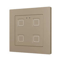 Zennio ZVITR55X4C Tecla RGB 55 X4. PC-ABS Емкостный сенсорный переключатель с RGB-подсветкой (55 x 55 мм), 4 кнопки, шампань