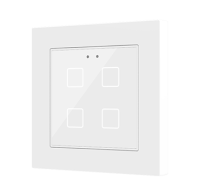Zennio Выключатель сенсорный KNX Flat 55 X4, версия vT,  4-кнопочный, цвет: белый ZVIF55X4VTW