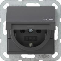 Gira 0414 28 Розетка SCHUKO 16 A 250 В~ с откидной крышкой, с затвором (shutter) и символом