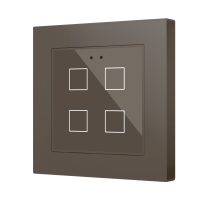 Zennio ZVIFR55X4M Плоская RGB 55 X4. Стеклянная емкостная кнопка 55x55, 4 кнопки, мокко (рамка ZS55 не входит в комплект)