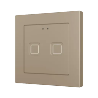 Zennio ZVITR55X2C Tecla RGB 55 X2. PC-ABS Емкостный сенсорный переключатель с RGB-подсветкой (55 x 55 мм), 2 кнопки, шампань