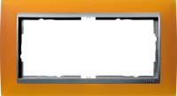 Gira 1002 69 Установочная рамка Gira Event Opaque Янтарный с промежуточной рамкой цвета "алюминий"