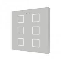 Zennio ZVIF6V2S Выключатель сенсорный KNX Flat 6 V2, 6-кнопочный, LED индикация, 2хAI/DI, цвет: Серебряный