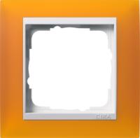 Gira 0211 332 Установочная рамка Gira Event Opaque Янтарный с промежуточной рамкой белого глянцевого цвета