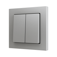 Zennio ZS552PB2S ZS55, Двойная мягкая кнопка для 2 бинарных входов 55x55 мм – Серебристый