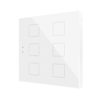 Zennio ZVIF6V2W Выключатель сенсорный KNX Flat 6 V2, 6-кнопочный, LED индикация, 2хAI/DI, цвет: Белый, оттенок: Без оттенка