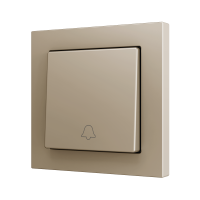 Zennio ZS551PB1DC ZS55, Простая мягкая кнопка для 1 двоичного входа 55x55 мм – Значок дверного звонка, Шампанское