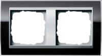 Gira 0212 736 Установочная рамка Gira Event Clear Черный с промежуточной рамкой цвета "алюминий"