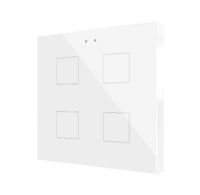 Zennio Выключатель сенсорный KNX Flat 4, версия vT, 4-кнопочный, LED индикация, 2хAI/DI, цвет: глянцевый белый ZVIF4VTGW