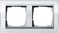 Gira 0212 726 Установочная рамка Gira Event Clear Белый с промежуточной рамкой цвета "алюминий"