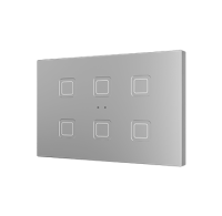 Zennio Выключатель сенсорный KNX Flat 6, версия vT, 6-кнопочный, LED индикация, 2хAI/DI, цвет: серебро ZVIF6VTS