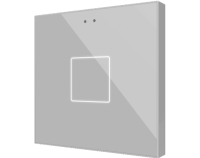 Zennio ZVIFR1S Flat RGB 1. Емкостный сенсорный переключатель с RGB-подсветкой Flat RGB, 1 кнопка, серебряный