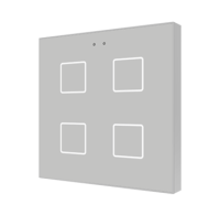 Zennio ZVIF4V2S Выключатель сенсорный KNX Flat 4 V2, 4-кнопочный, LED индикация, цвет: Серебряный
