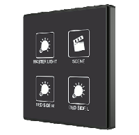 Zennio Выключатель сенсорный KNX Square TMD, 4-кнопочный, 2хAI/DI, термостат, датчик температуры, цвет: Цвет на выбор ZVI-SQTMD4-CUS