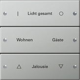 Gira 2133 602 Набор клавиш 3-местн., с возможностью нанесения надписи