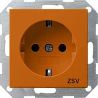 Gira 045602 Розетка SCHUKO 16 A 250 В~с оранжевой накладкой и надписью "ZSV" (дополнительное бесперебойное питание)