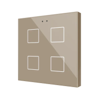 Zennio ZVIF4V2C Flat 4 v2. Стеклянная емкостная кнопка с датчиком температуры - 4 кнопки - ,цвет: шампанское