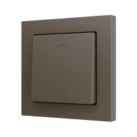 Zennio ZS551PB2SHM ZS55, Простая мягкая кнопка для 2 бинарных входов 55x55 мм – Значок затвора, Мокко