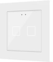 Zennio Выключатель сенсорный KNX Flat 55 X2, 2-кнопочный, цвет: Белый, оттенок: Глянцевый ZVI-F55X2-GW
