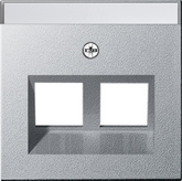 Gira 2640 26 Накладка с наклоненным на 30° выходным отверстием и полем для надписи для опорного кольца Modular Jack 2-местн.