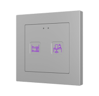 Zennio ZVITR55X2S Tecla RGB 55 X2. PC-ABS Емкостный сенсорный переключатель с RGB-подсветкой (55 x 55 мм), 2 кнопки, серебряный