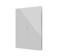 Zennio ZVIFXLX6C Flat XL X6. Стеклянная емкостная кнопка - 6 кнопок - ,цвет: шампанское