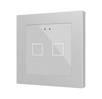 Zennio ZVIFR55X2S Flat RGB 55 X2. Емкостный сенсорный переключатель с RGB-подсветкой (55 x 55 мм), 2 кнопки, серебряный