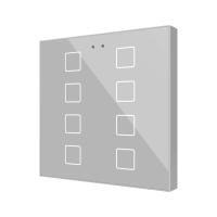 Zennio ZVIFR8S Flat RGB 8. Емкостный сенсорный переключатель с RGB-подсветкой Flat RGB - 8 buttons, серебряный