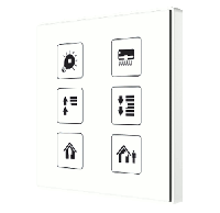 Zennio Выключатель сенсорный KNX Square TMD, 6-кнопочный, 2хAI/DI, термостат, датчик температуры, цвет: Цвет на выбор ZVI-SQTMD6-CUS