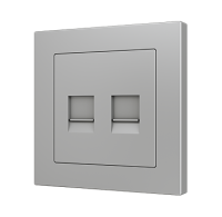 Zennio 8300037 Интернет-розетка ZS55 с двумя разъемами RJ-45
