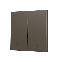 Zennio ZS70CSOFT22SHM ZS70, Крышка для двух кнопок KNX Soft 70x70 мм, Наклон вниз, Значок затвора, Мокко